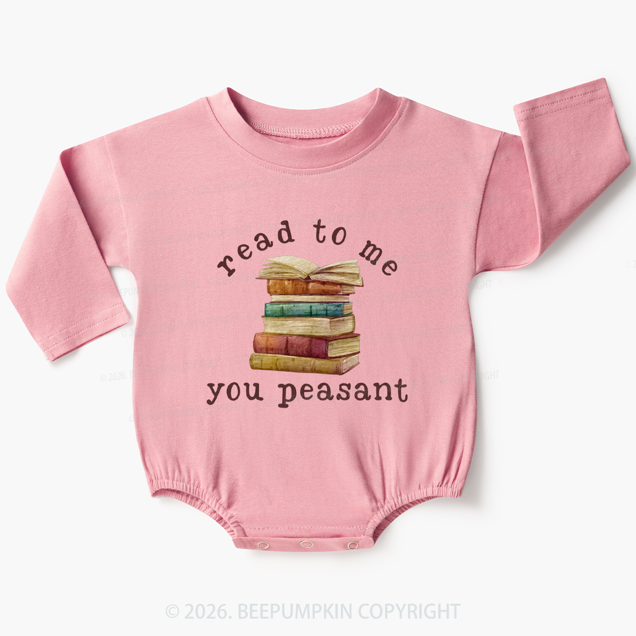 Read To Me You Peasant Book Lover Baby Bubble Romper