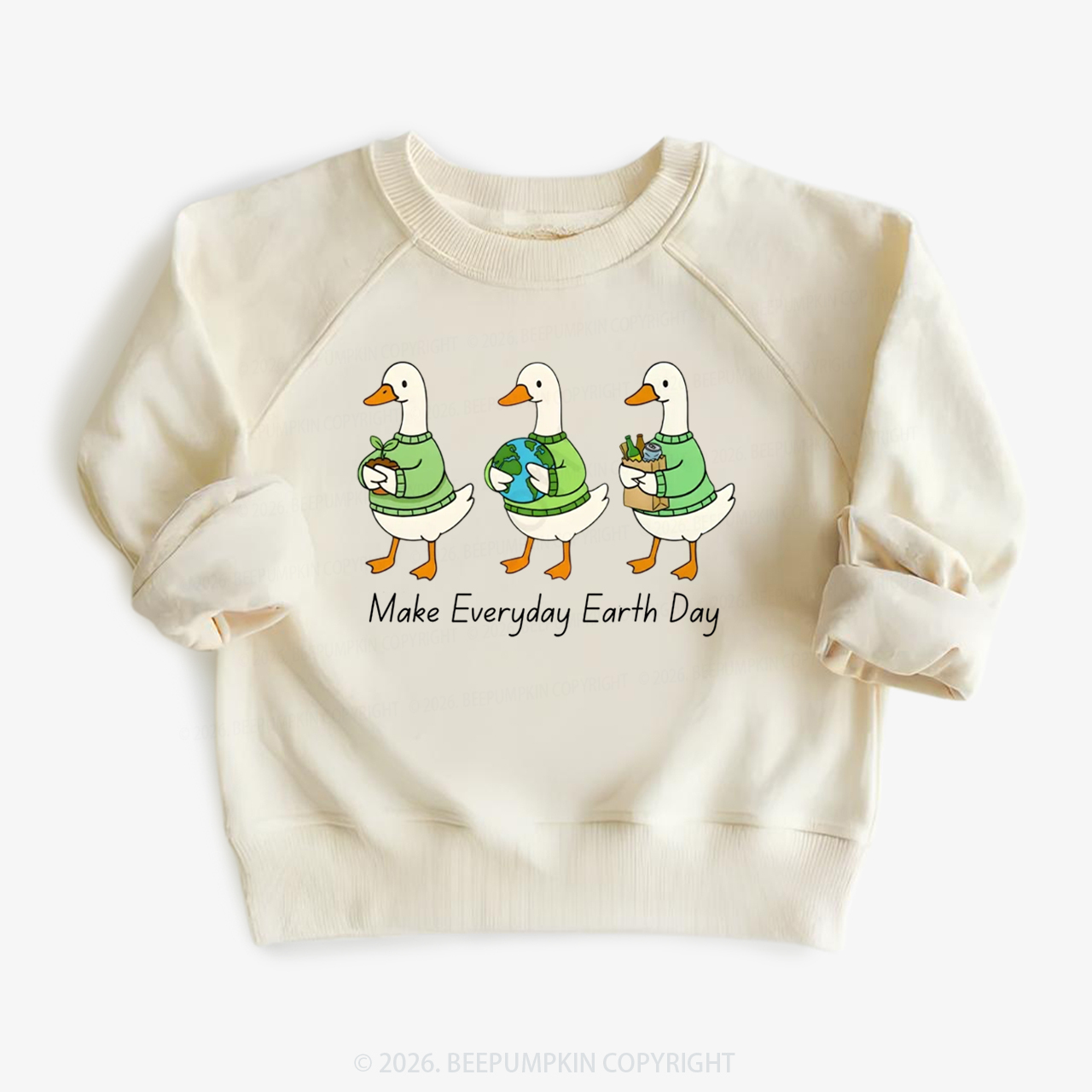 Make Everyday Earth Day Silly Goose Kid's Sweatshirt