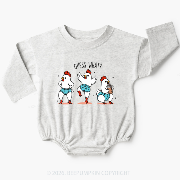 Guess What Chicken Butt Funny Western Baby Bubble Romper