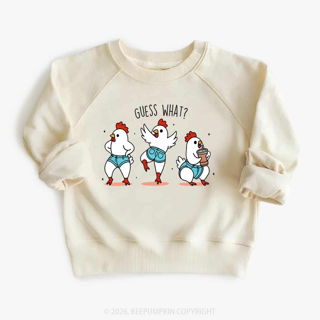 Guess What Chicken Butt Funny Western Kid's Sweatshirt