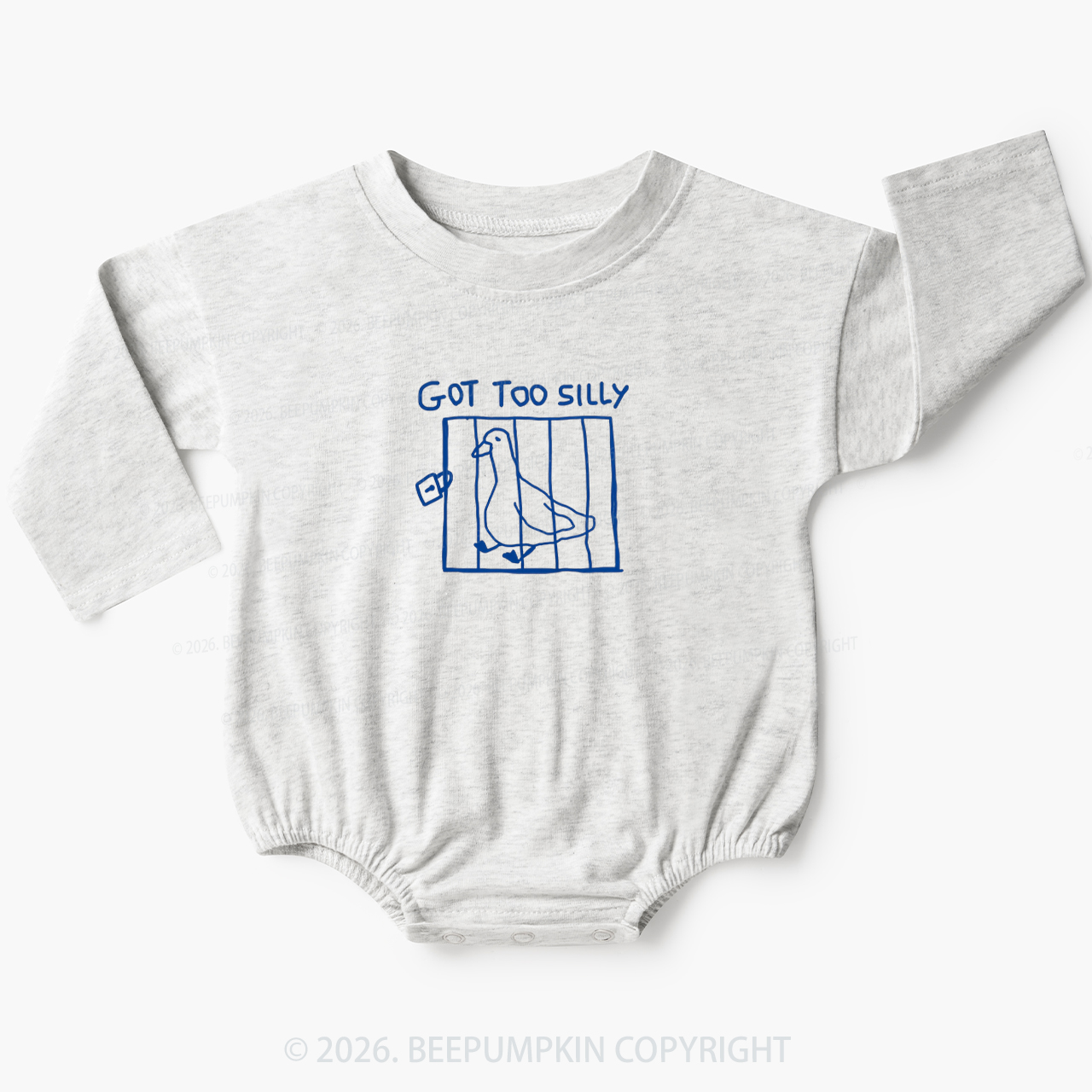 Got Too Silly Funny Meme Baby Bubble Romper