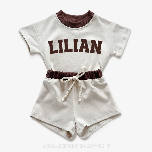 Personalized Name Baby Short Sleeve Tee and Shorts Sets