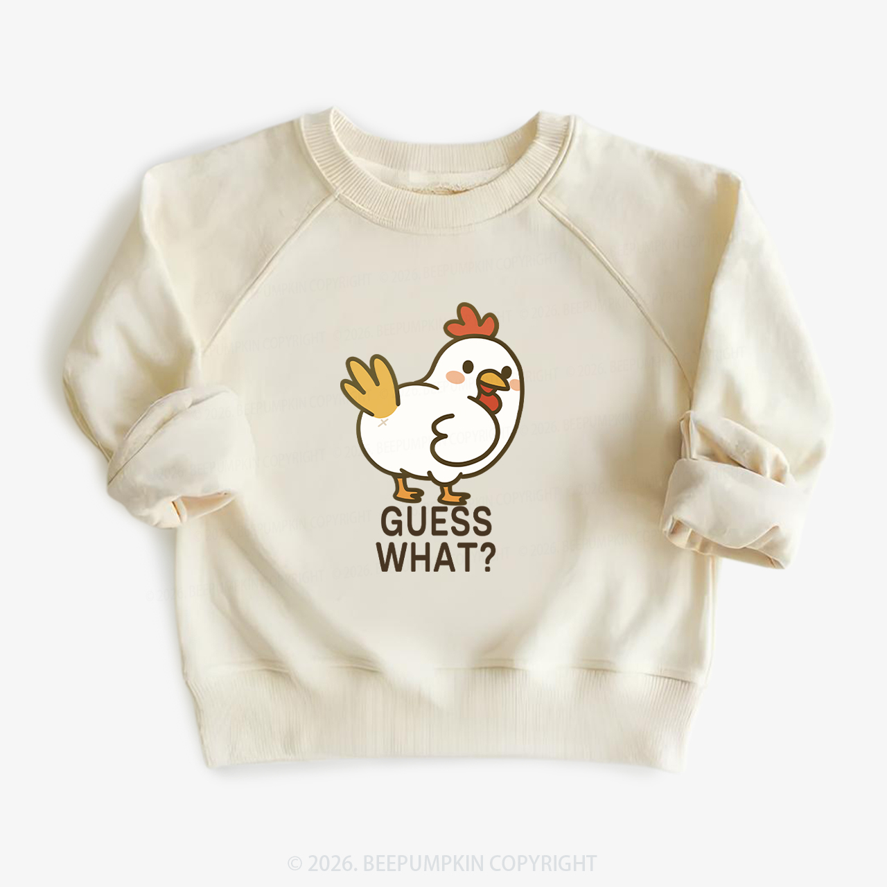 Guess What Chicken Funny Butt Joke Kid's Sweatshirt