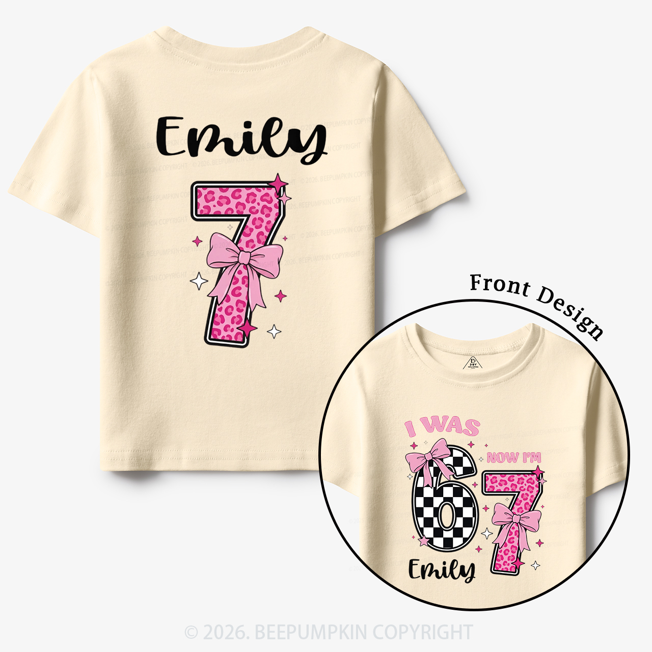 I Was 6 Now I'm 7 Girls Birthday Toddler&Kid's Tees