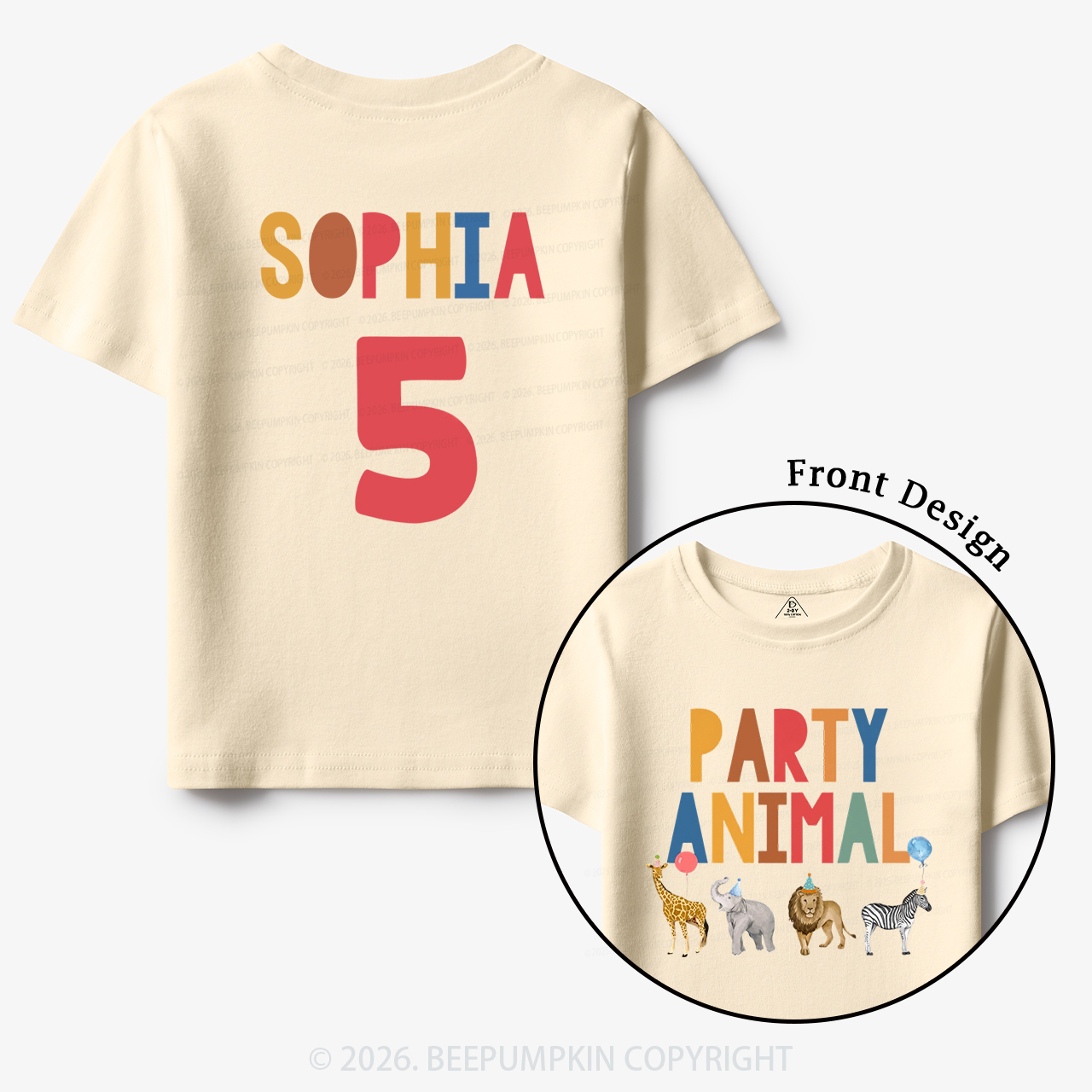 Personalized Party Animal Birthday Toddler&Kid's Tees