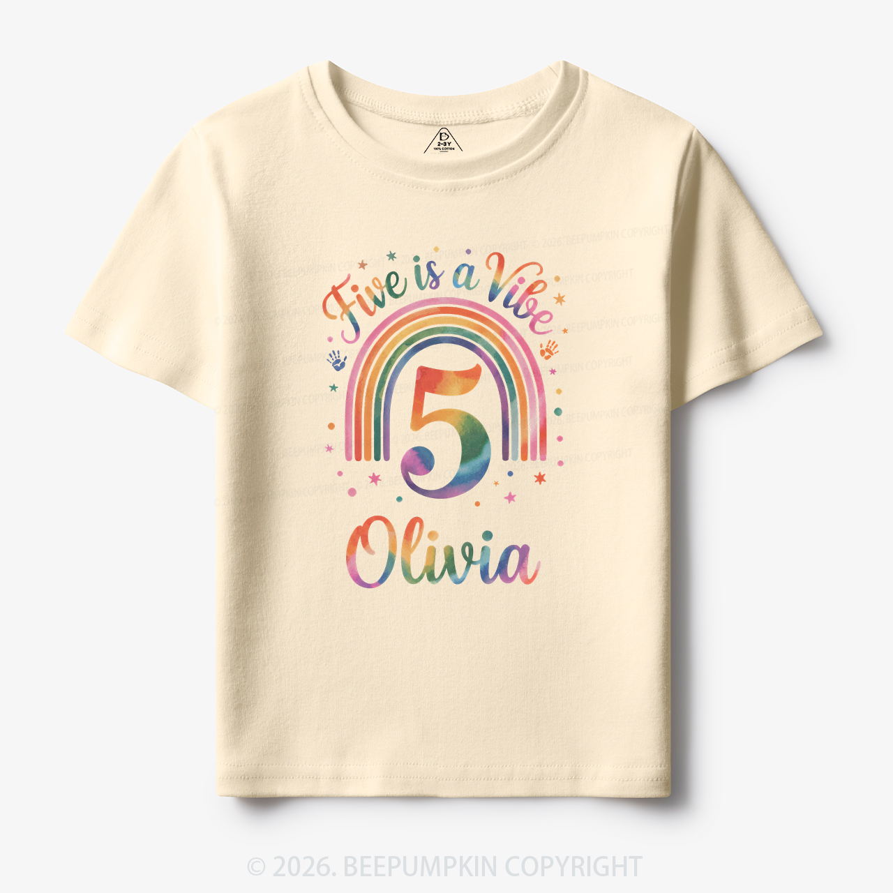 Personalized Five Is A Vibe Birthday Toddler&Kid's Tees