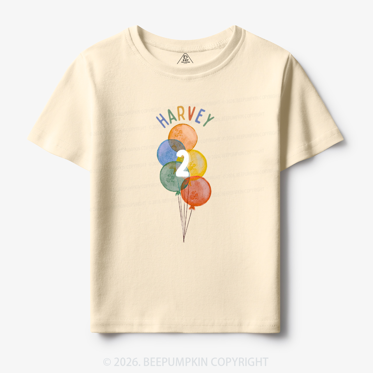 Personalized Rainbow Balloon Birthday Toddler&Kid's Tees