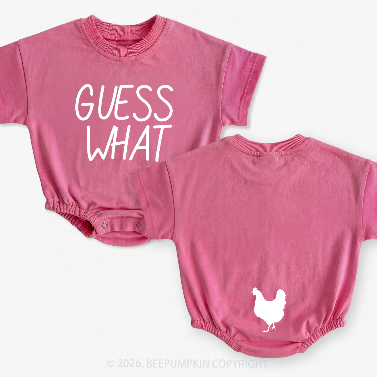 Guess What Chicken Butt Short Sleeve Baby Bubble Romper