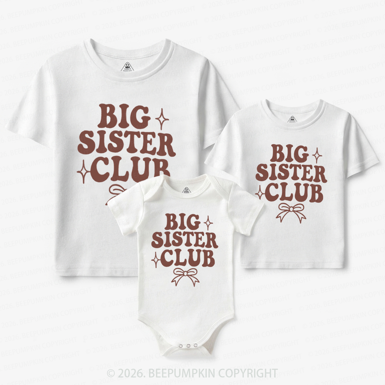 Big Sister Club Newborn Matching Tees For Siblings