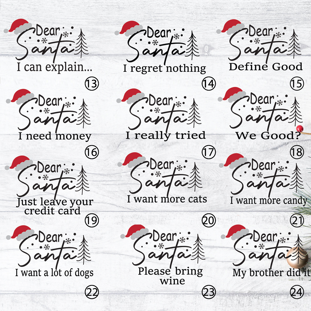 Dear Santa Group Christmas 24 Quotes Shirts