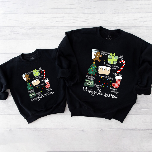 Merry Christmas Retro Holiday Family Christmas Sweatshirt