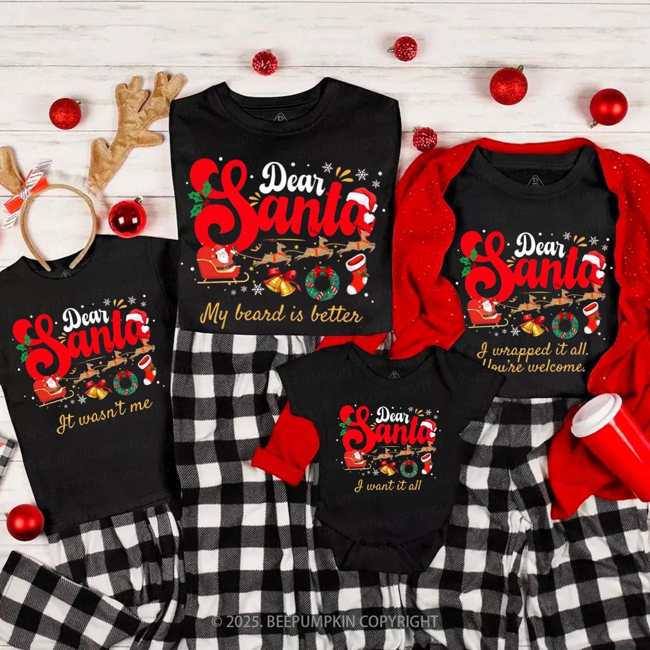 Personalized Dear Santa Family Matching T-Shirts Beepumpkin