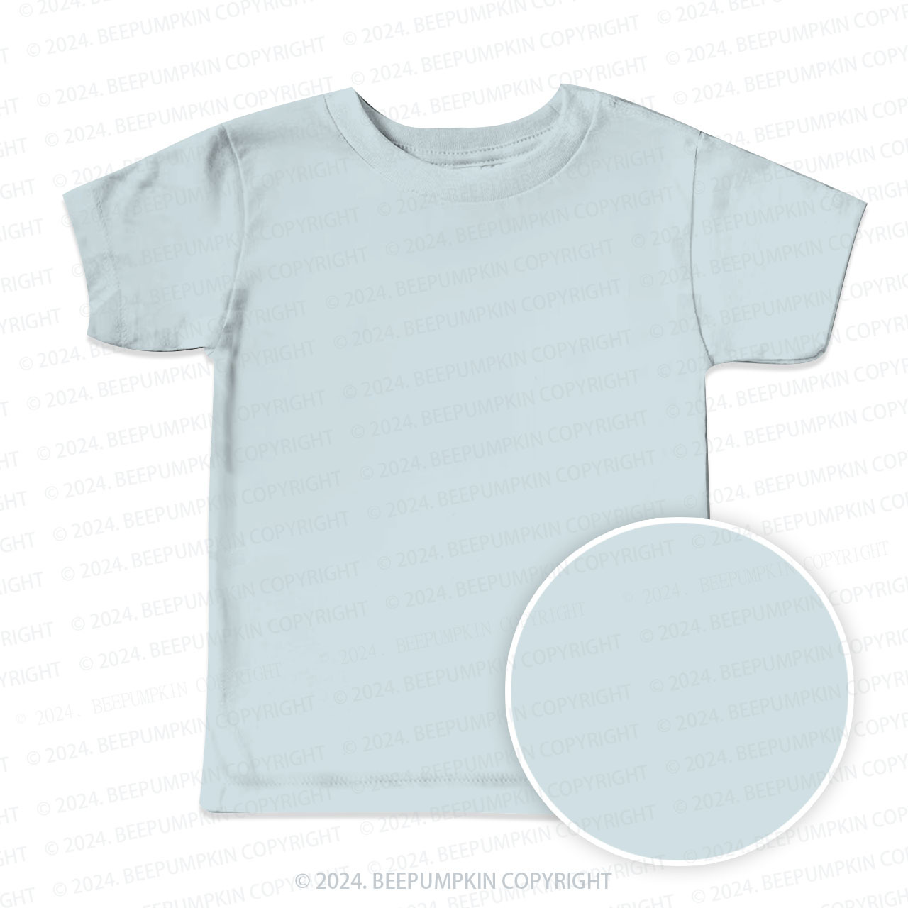 Grey Blue Solid Color All Over Print Kids Tees