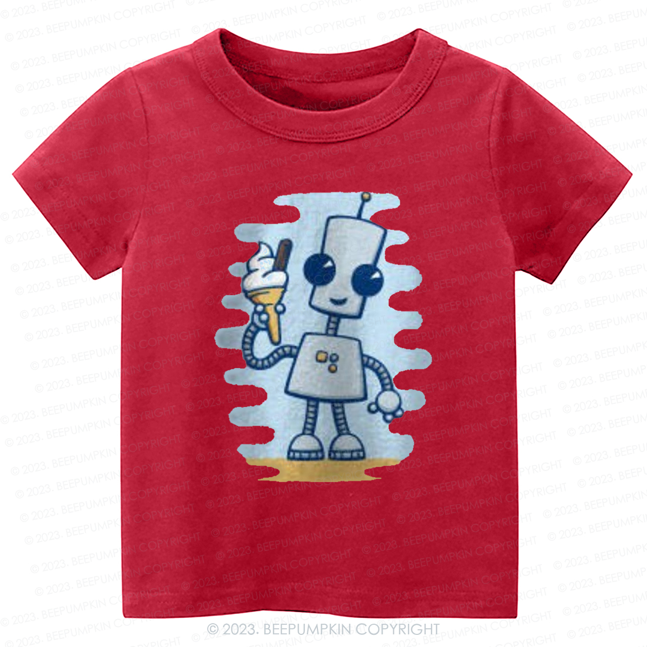 Ned's Ice Cream Cute Robot Kids Shirt