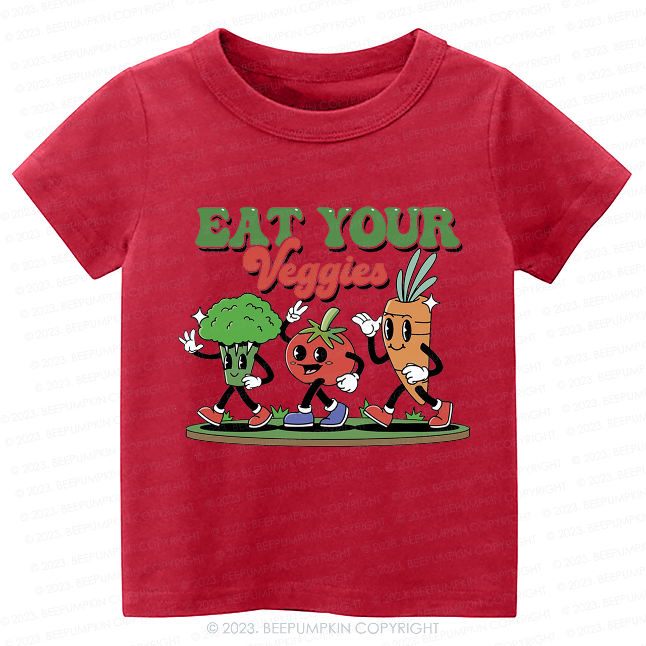 Retro Boho Eat Your Veggies Kids Shirt