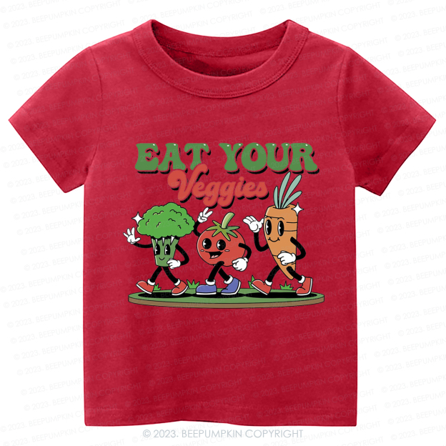 Retro Boho Eat Your Veggies Kids Shirt