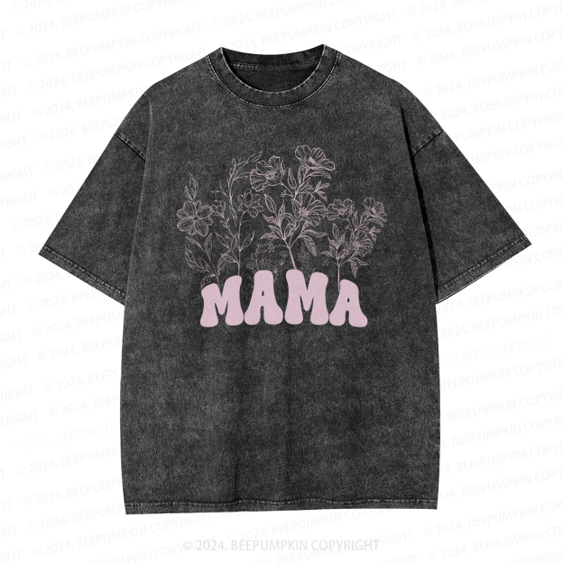 Floral New Wildflowers Mama Washed T-Shirts 