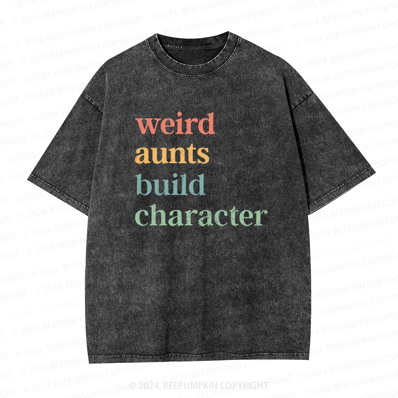 Weird Aunt Build Character Auntie Washed Tees