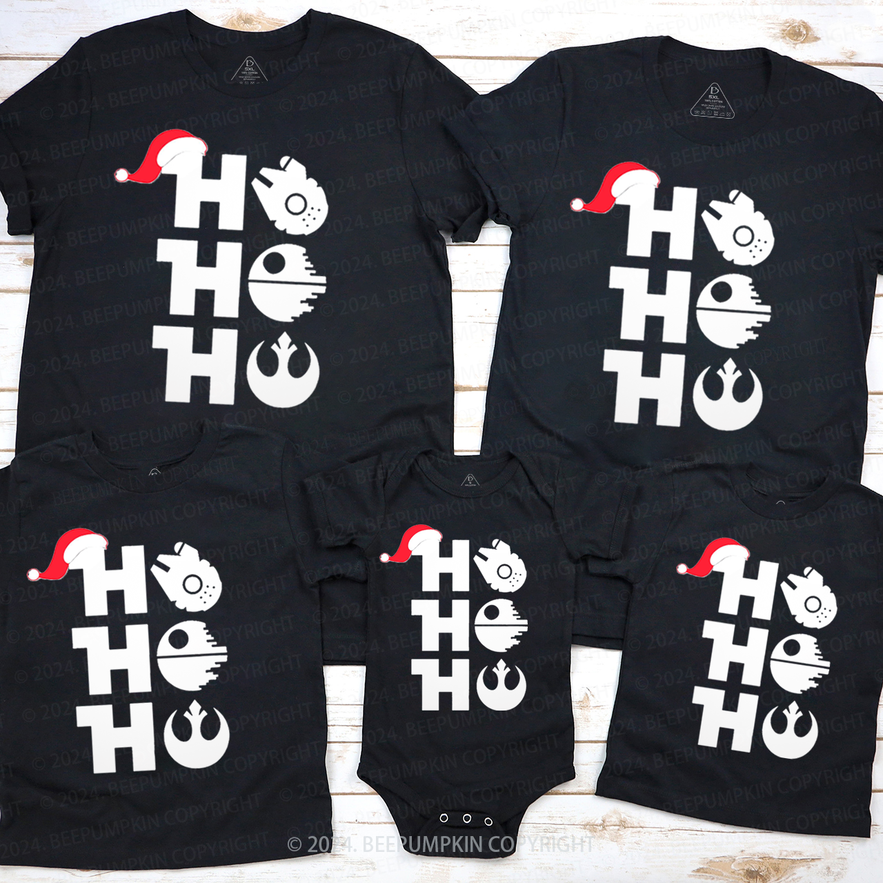 Retro Ho Ho Ho Christmas Matching T-Shirts