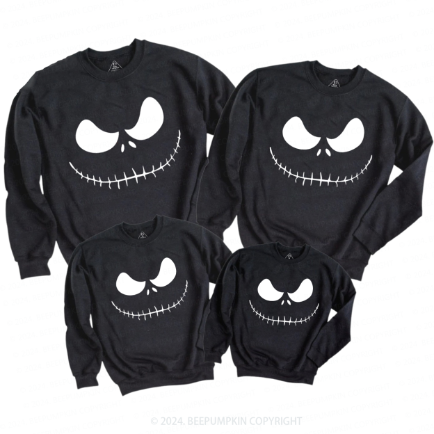 Pumpkin Face Halloween Family Matching Sweatshirt