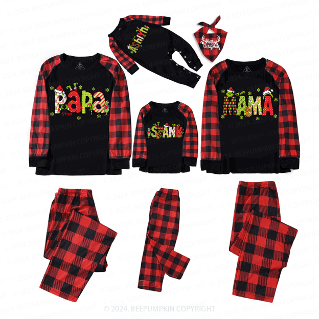 Personalized Christmas Doodle Letters Family Matching Pajamas Beepumpkin