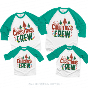 Image of Christmas Crew Family Matching Raglan Sleeves T-Shirts Beepumpkin