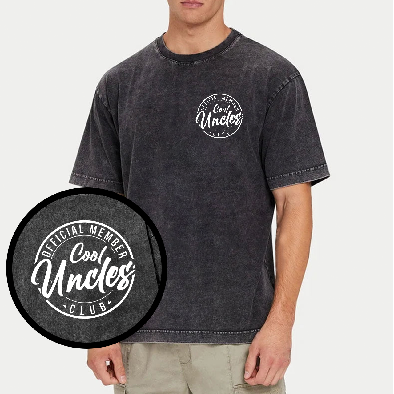 Personalized Retro Cool Uncle Washed T-Shirts 