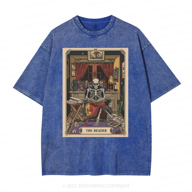 Personalized The Reader Tarot Card Mama Washed T-Shirts