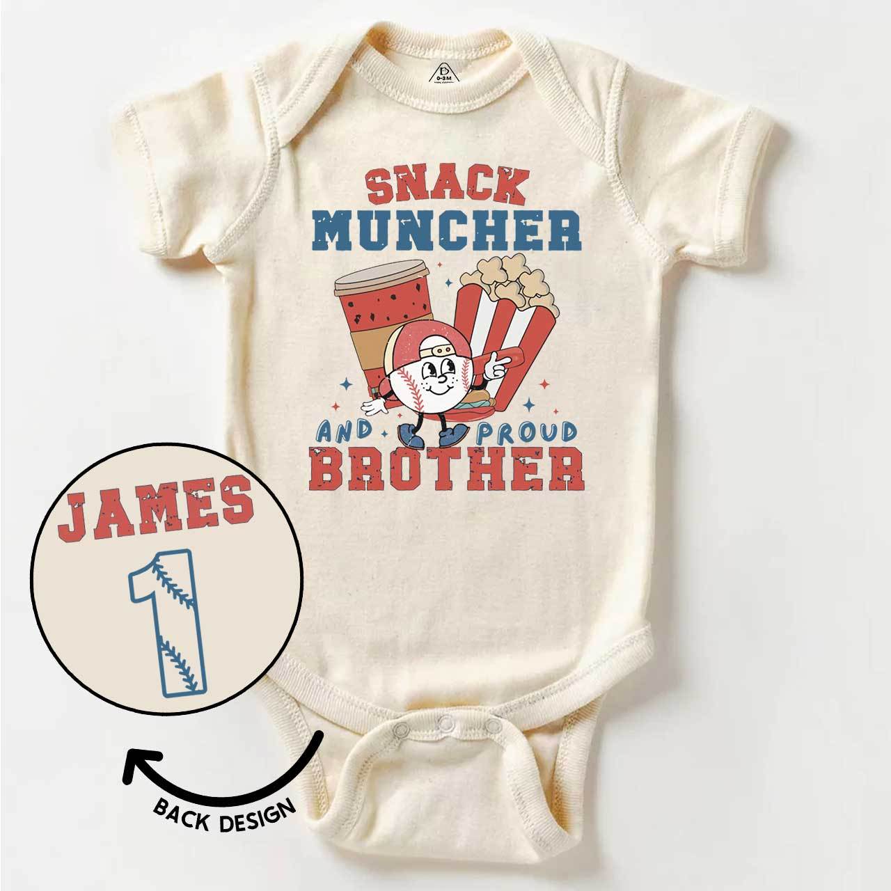 Personalized Snack Muncher Baseball Bodysuit Beepumpkin