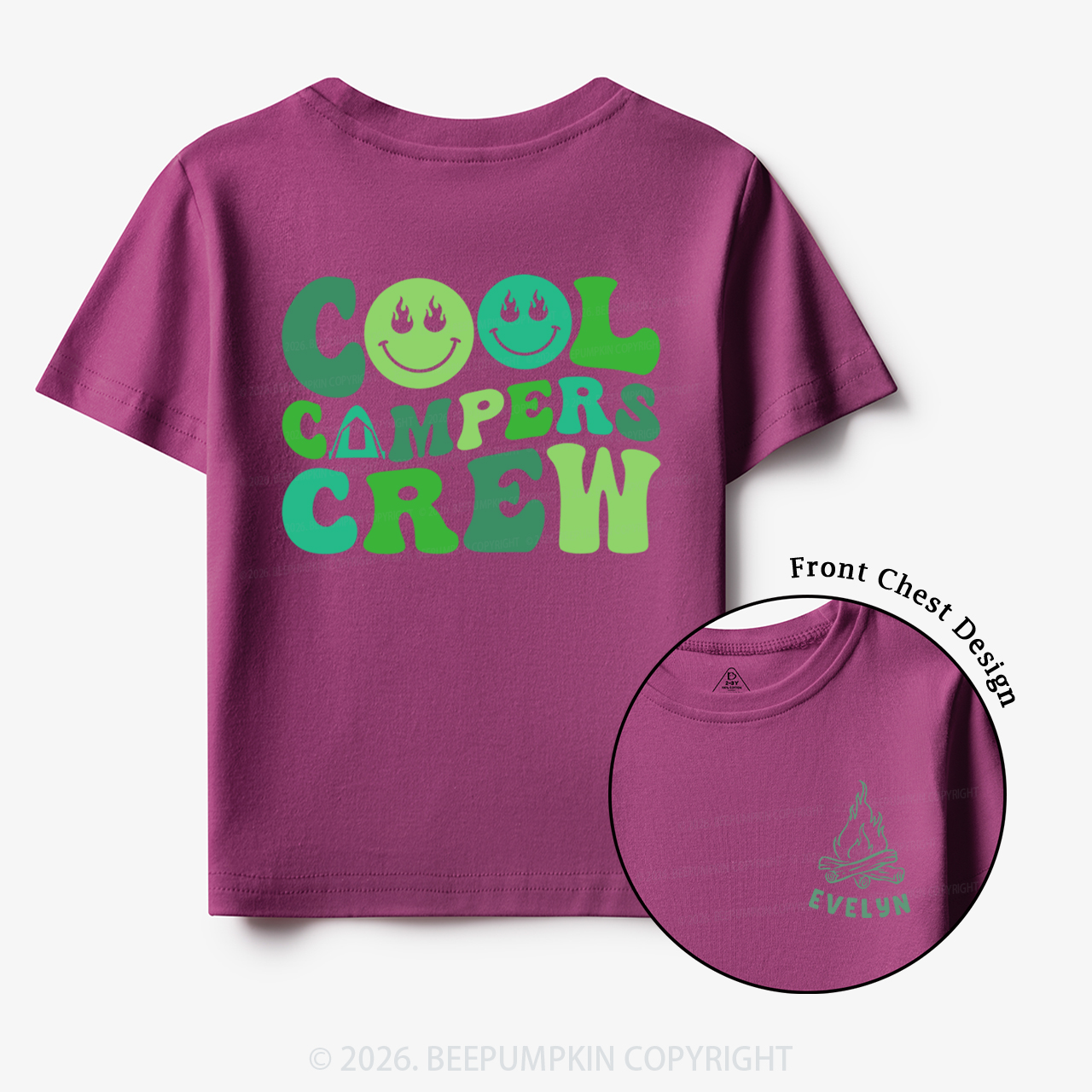 Personalized Name Cool Campers Crew Toddler&Kid's Tees