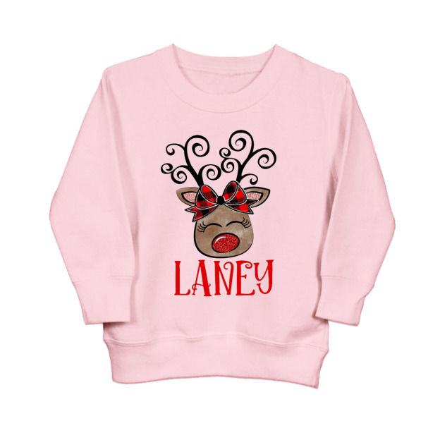 Personalized Reindeer Name Kids Sweatshirt