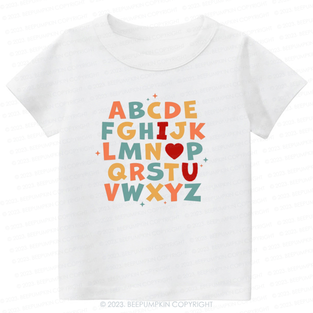 Alphabet I Love You Natural -Toddler Tees