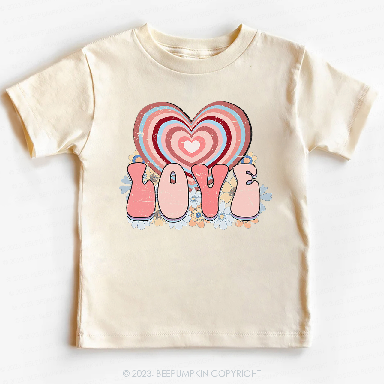 Retro Love Heart Valentines Day -Toddler Tees