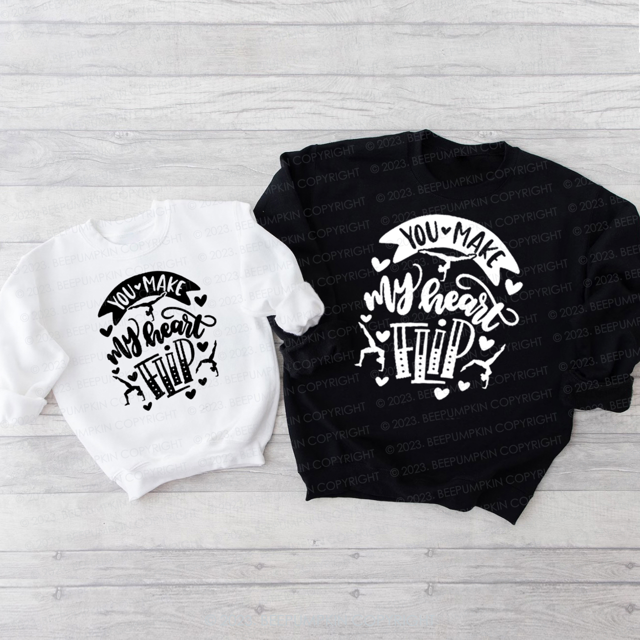 You Make My Heart Flip Matching Valentine��s Sweatshirt