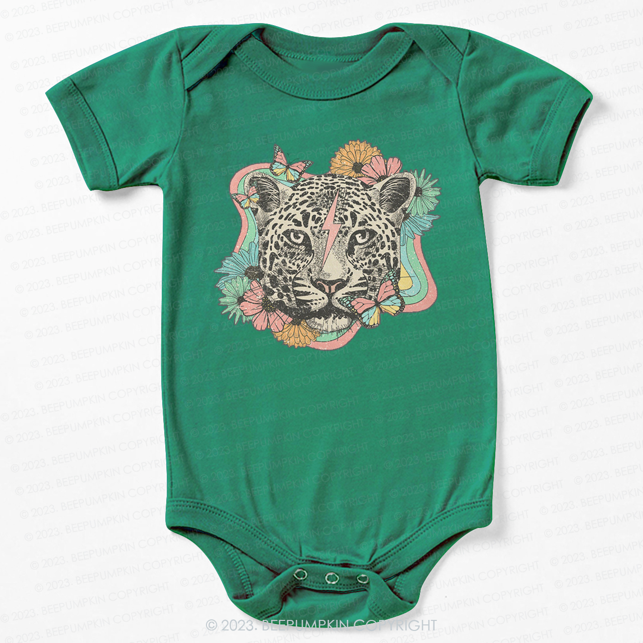 Wild Flower Animal Leopard Bodysuit For Baby
