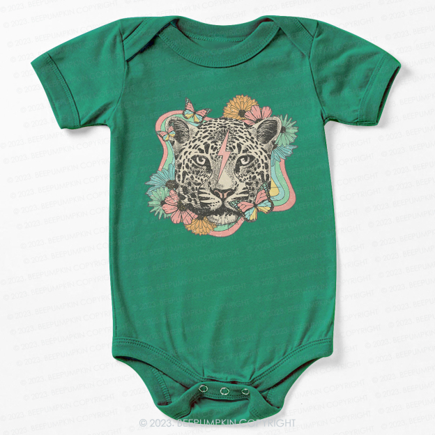 Wild Flower Animal Leopard Bodysuit For Baby