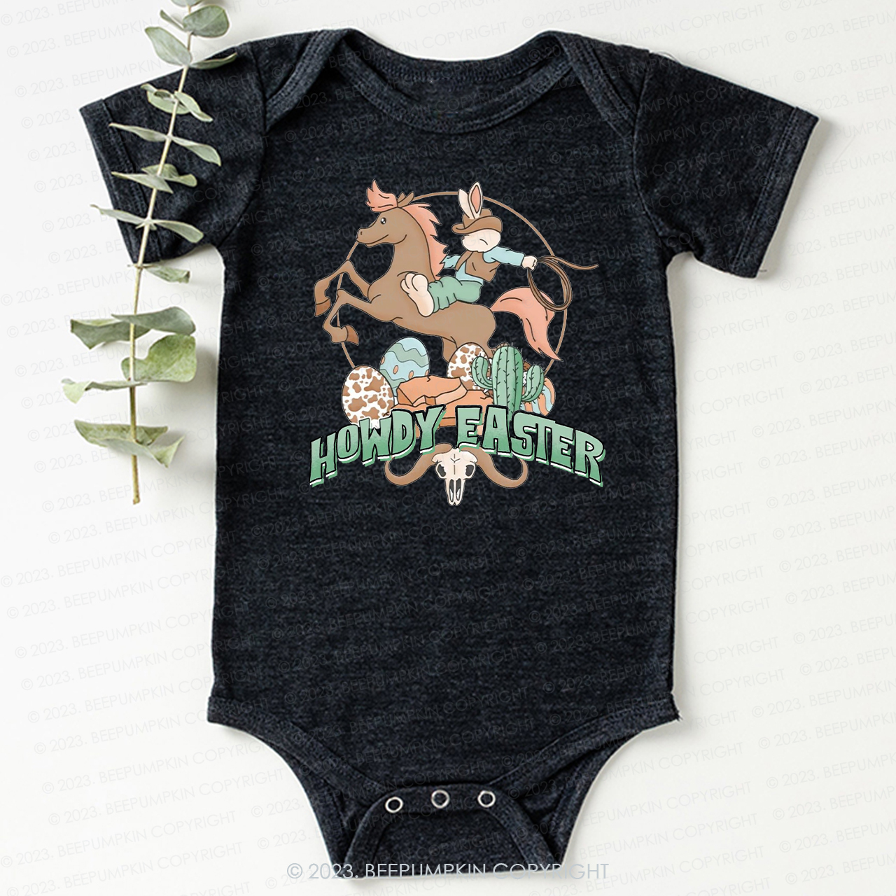 Howdy Easter Natural Bodysuit For Baby