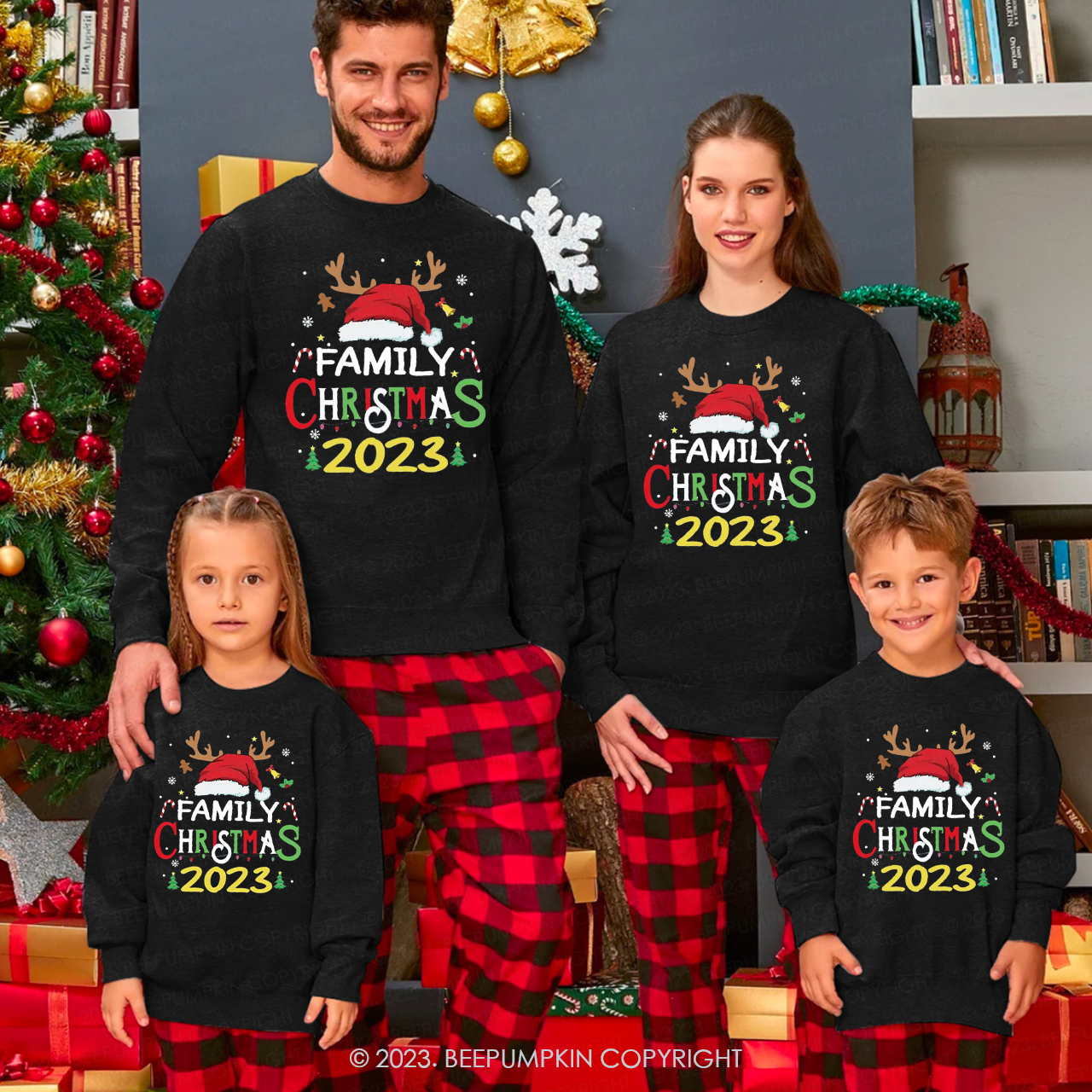 2023 Family Christmas Santa Shirts For Family Members Sweatshirts