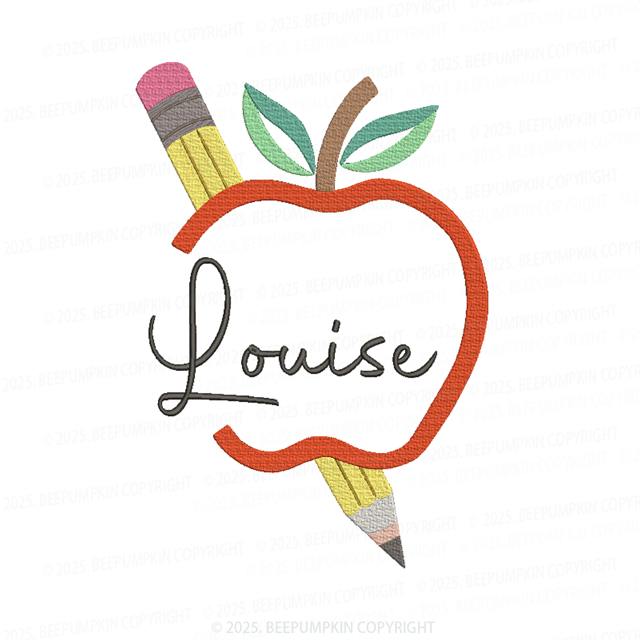 Embroidery Personalized Apple Pencil Name Toddler&Kid's Polo Shirt Beepumpkin
