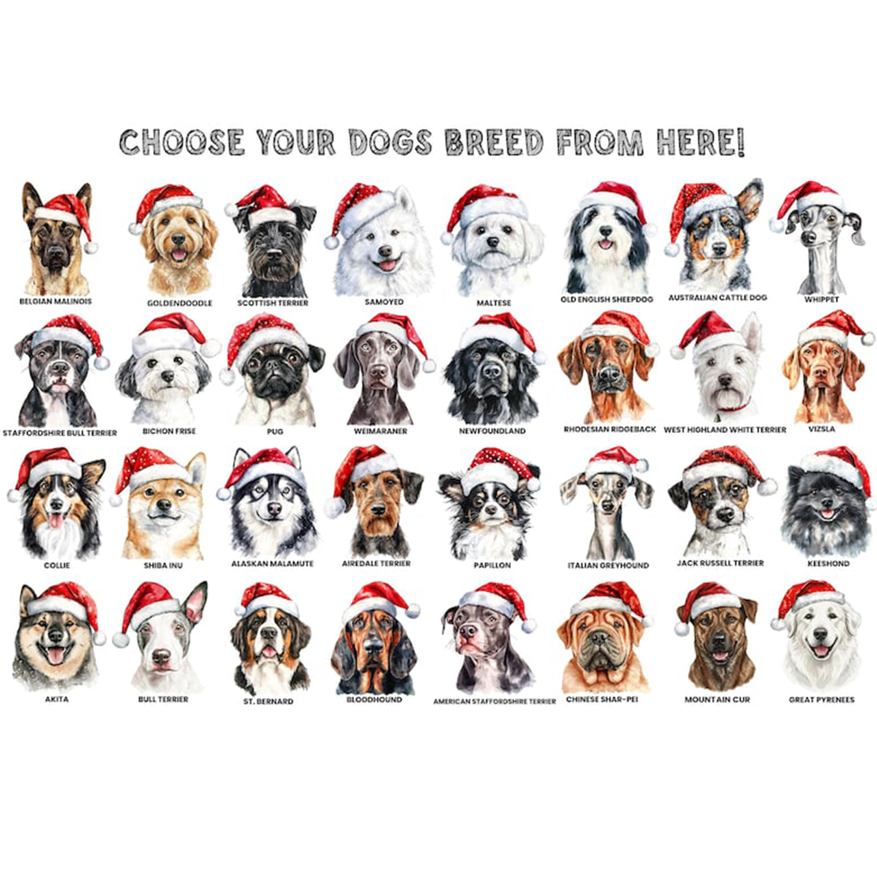 Personalized Santa Christmas Dog Family Matching T-Shirts Beepumpkin