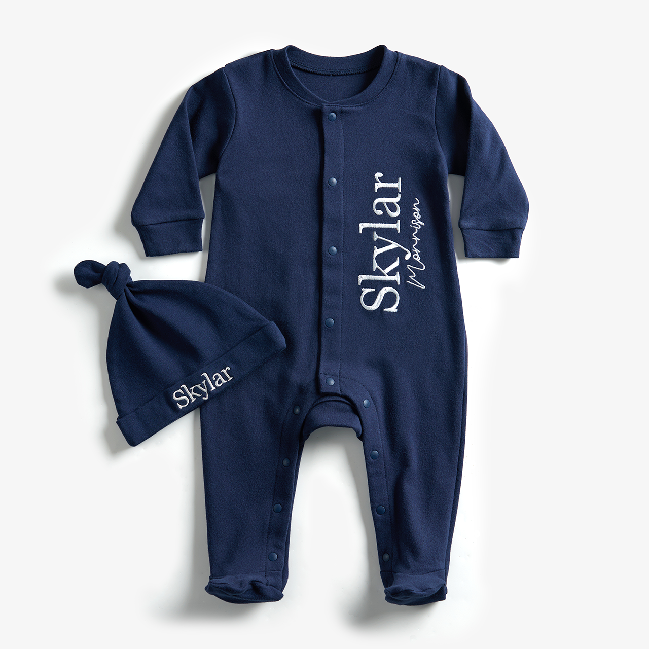 2 Pieces Embroidery Coming Home Romper Set