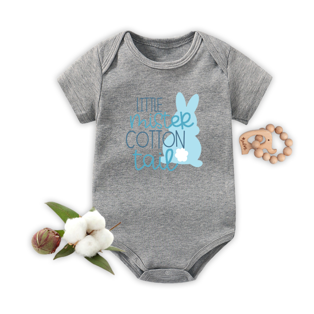 Little Mister Cotton Tail Easter Bunny Baby Bodysuit