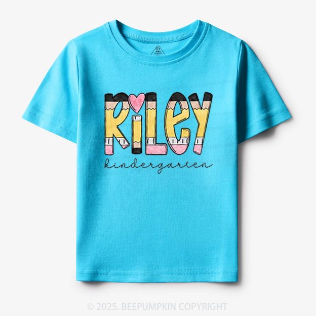 Personalized Pencil Letter Name Toddler&Kid's Tees Beepumpkin