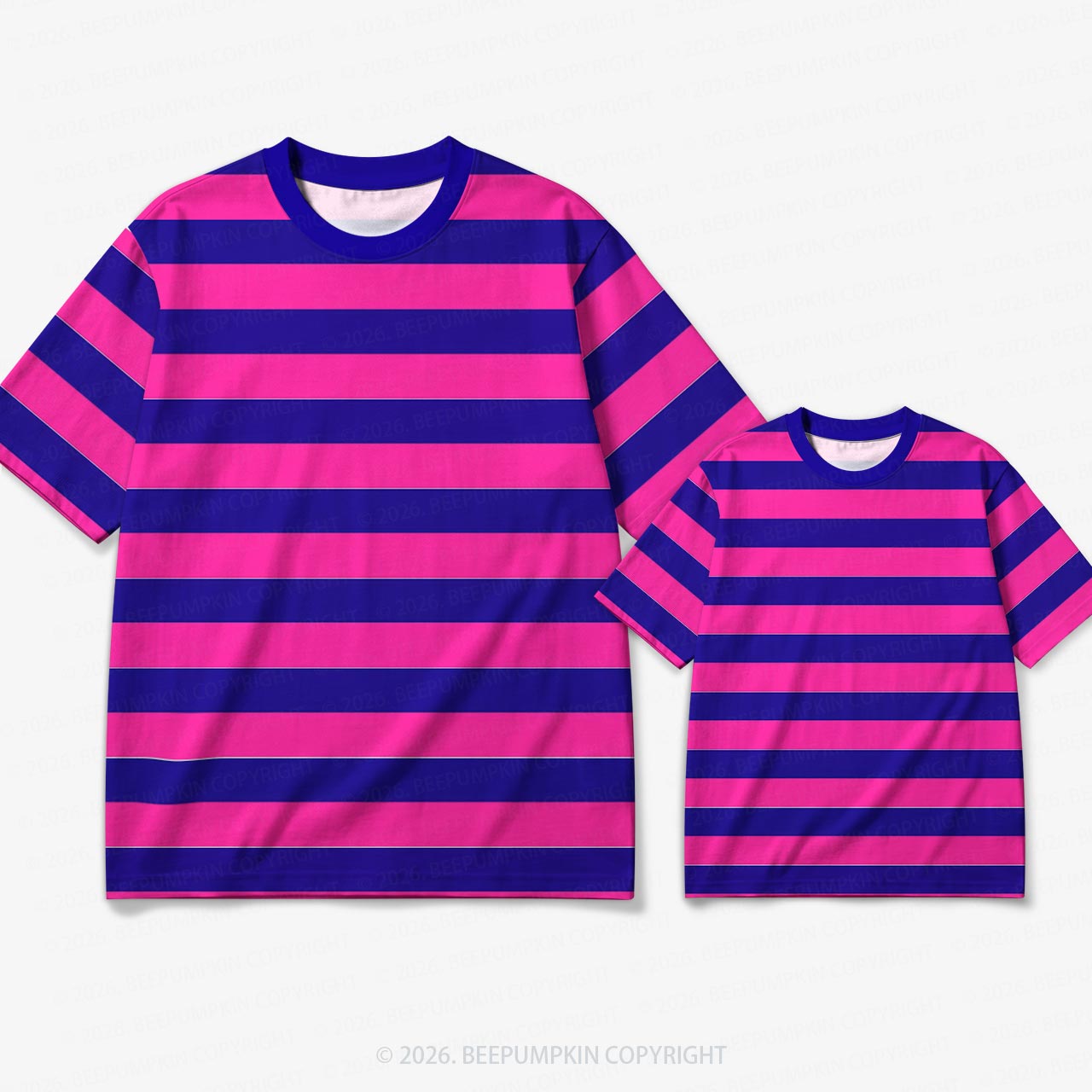 Retro Candy Stripe Family Matching Ringer T-Shirt