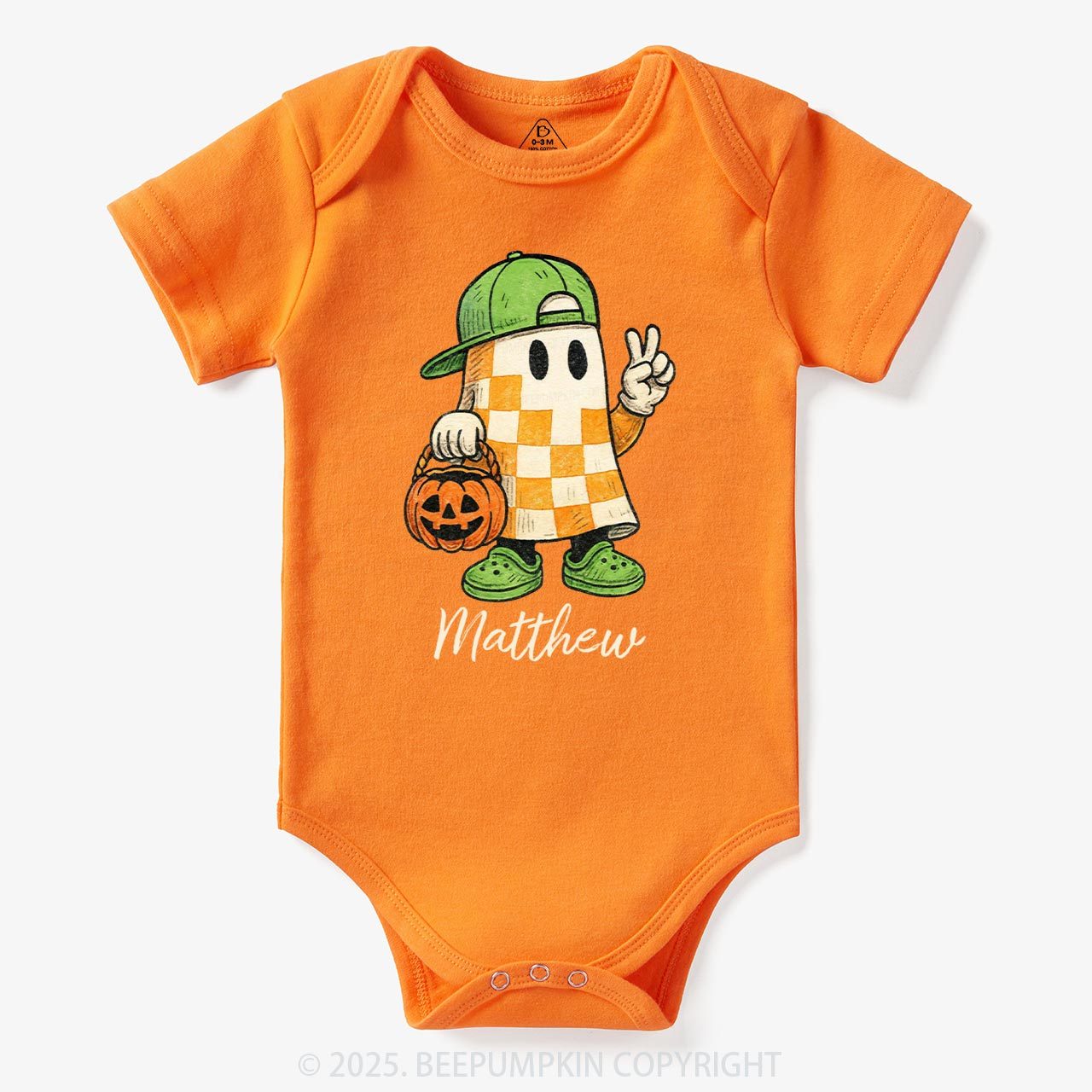 Personalized Boo Ghost Halloween Bodysuit Beepumpkin