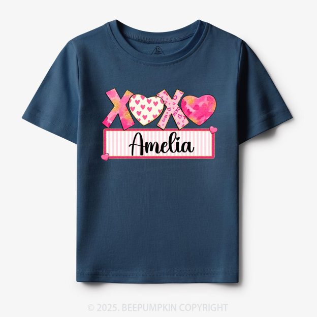 Personalized Xoxo Name Toddler&Kid's Tees Beepumpkin