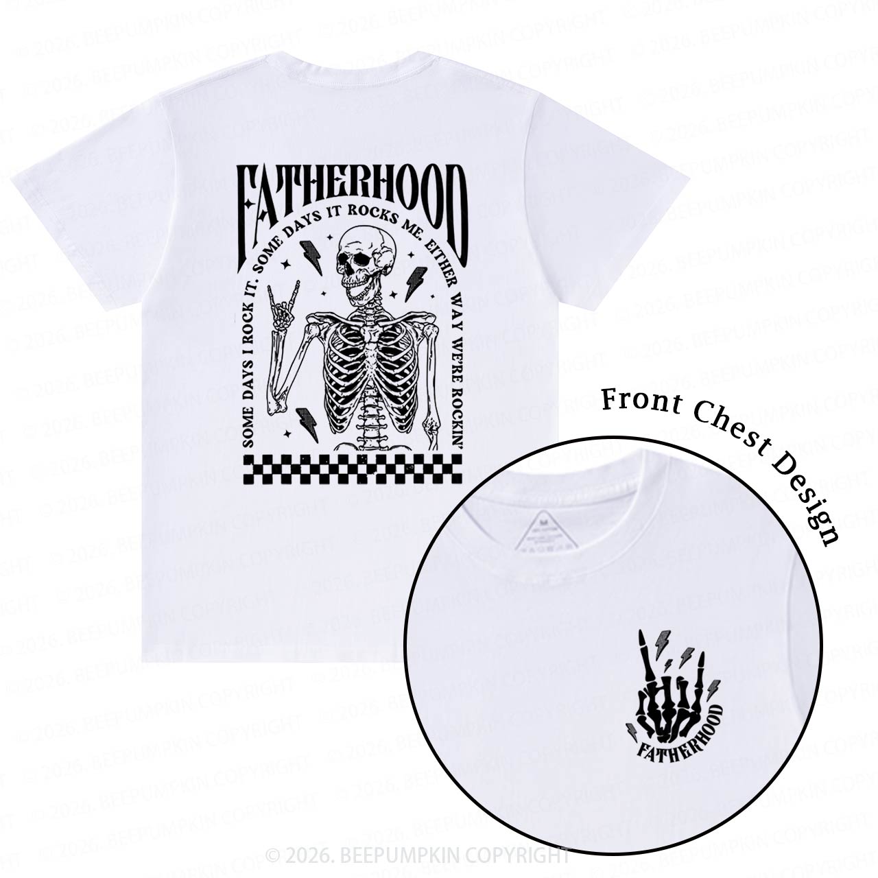 Fatherhood Funny Skeleton Retro T-Shirts
