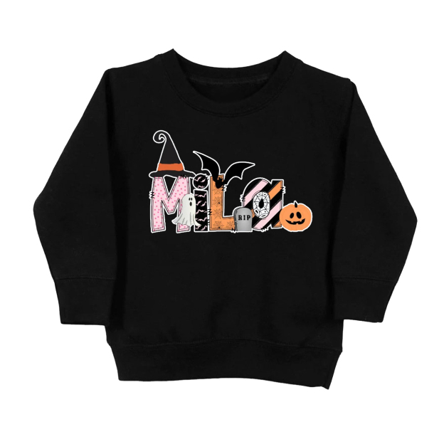 Personalized Halloween Name Kids Sweatshirt