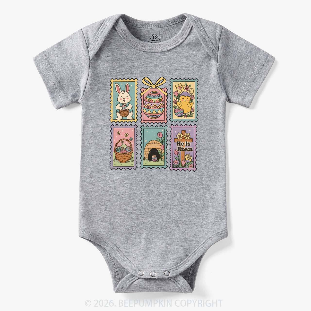He Is Risen Easter Stamp Baby Bodysuit