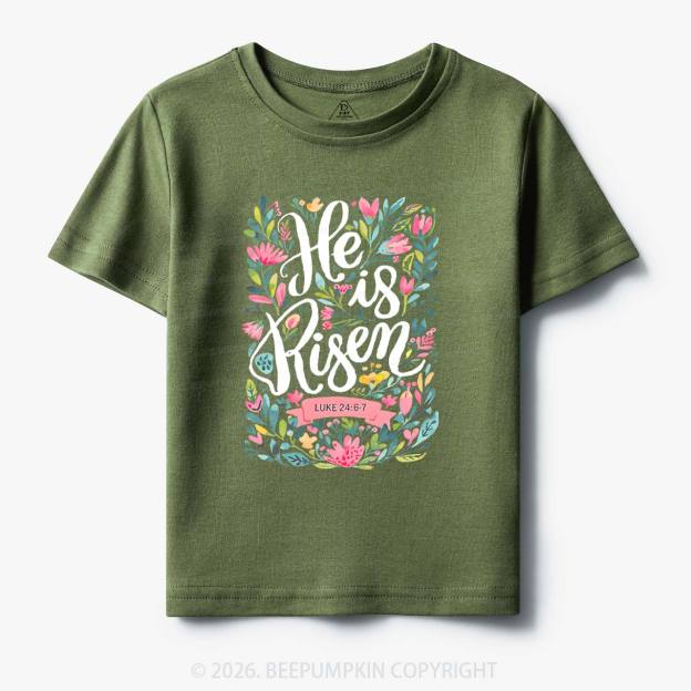 He is Risen Blooming Grace Easter Toddler&Kid's Tees